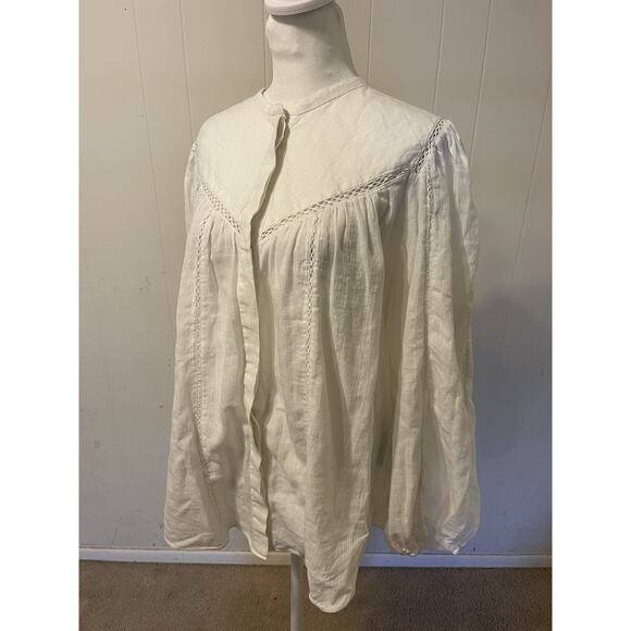 Isabel Marant Etoile Leonard Quiet Luxury White Crochet Blouse Top 38 M - Picture 6 of 11